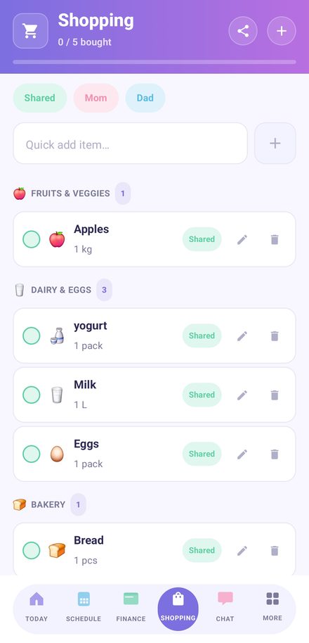 FamilyDock — Shopping connected to cooking